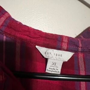 Cato Red Plaid Button Down Shirt